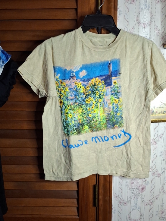 Claude Monet Tops - Claude Monet Small Beige Tee NWOT